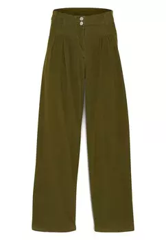 Широкие брюки Timberland Needle Corduroy Wide Leg Pant, оливковый
