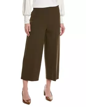 Широкие брюки Vince Crop из смеси шерсти, коричневый
