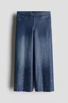 Широкие брюки в джинсовом стиле H&M, синий