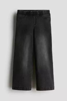 Широкие брюки в джинсовом стиле H&M, черный