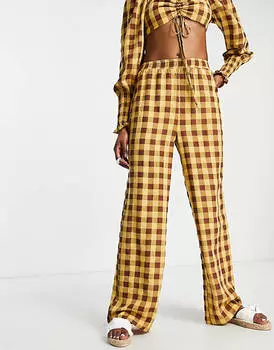 Широкие брюки в клетку ASOS DESIGN