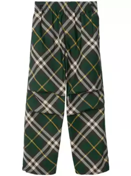 Широкие брюки в клетку BURBERRY, зеленый