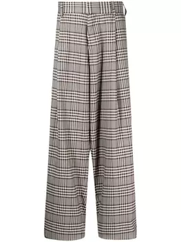 Широкие брюки в клетку Kolor, коричневый