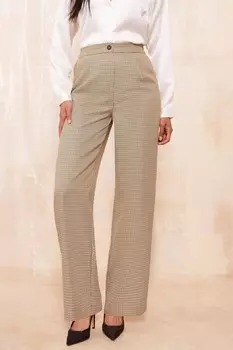 Широкие брюки в клетку по фигуре Friends Like These, коричневый