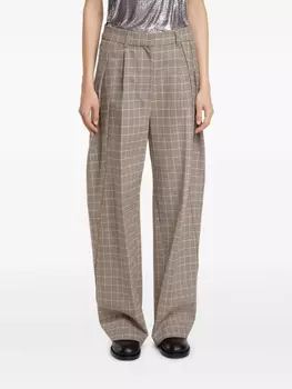 Широкие брюки в клетку со складками Rabanne, нейтральный