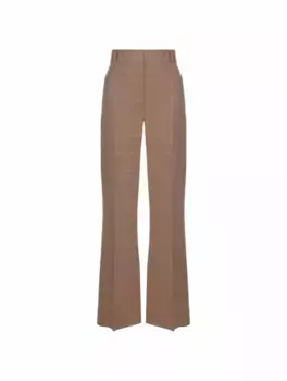 Широкие брюки в клетку Victoria Beckham, коричневый