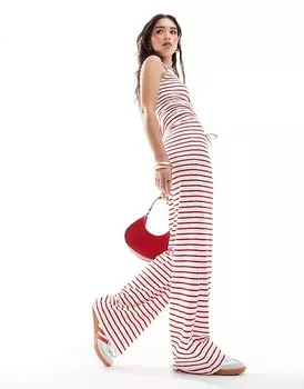 Широкие брюки в красную полоску ASOS DESIGN — часть комплекта