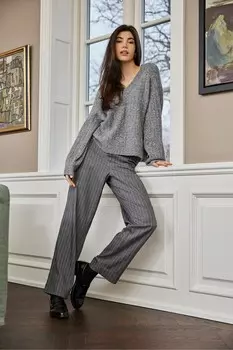 Широкие брюки в полоску Jdy, серый