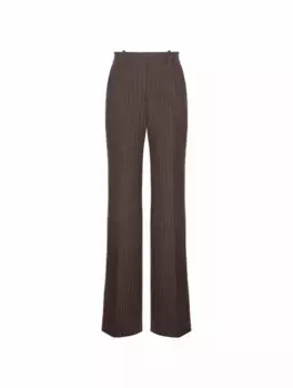 Широкие брюки в полоску Kiton, коричневый