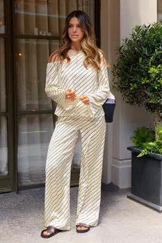 Широкие брюки в полоску, коорд Friends Like These, черный