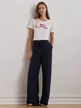 Широкие брюки в полоску по бокам от ziakash Ralph Lauren, цвет Navy/Cream