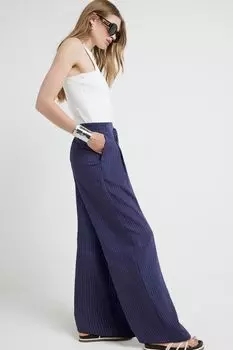Широкие брюки в полоску River Island, синий
