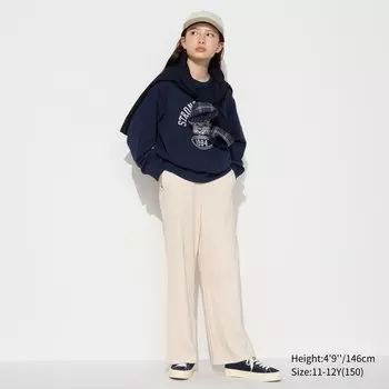 Брюки широкие UNIQLO, светло-бежевый