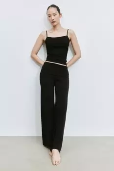 Широкие брюки в рубчик H&M, черный