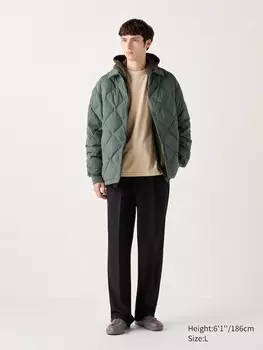 Широкие брюки в складку длинные Uniqlo, черный