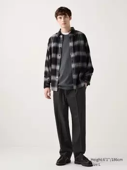 Широкие брюки в складку Uniqlo, черный