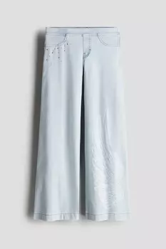 Широкие брюки в стиле деним H&M, мультиколор