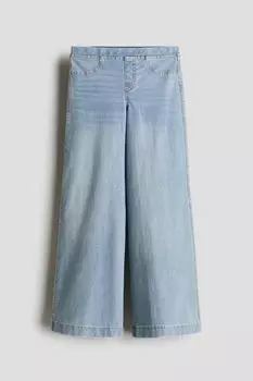 Широкие брюки в стиле деним H&M, голубой