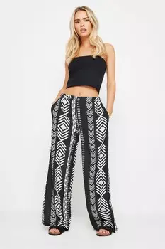 Широкие брюки в стиле моно трибал Pixiegirl Petite, черный