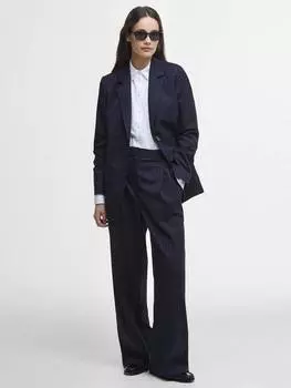 Широкие брюки в тонкую полоску от кэрри Barbour, темно-синий