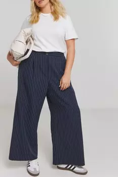 Широкие брюки в тонкую полоску Simply Be, синий