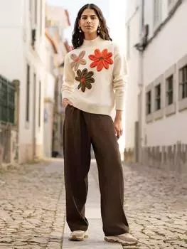 Широкие брюки Yumi, коричневый