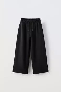 Широкие брюки ZARA, черный