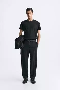 Широкие брюки ZARA, черный
