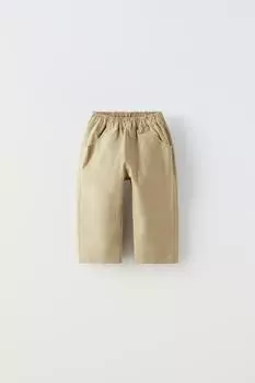 Широкие брюки ZARA, песок