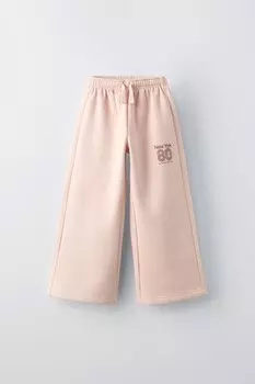 Широкие брюки ZARA, розовый