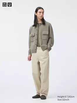 Широкие цветные джинсы Uniqlo, бежевый
