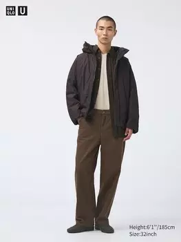 Широкие цветные джинсы Uniqlo, коричневый
