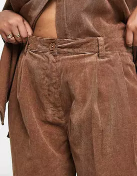 Широкие драпированные брюки цвета ржавого цвета с драпировкой ASOS DESIGN Curve