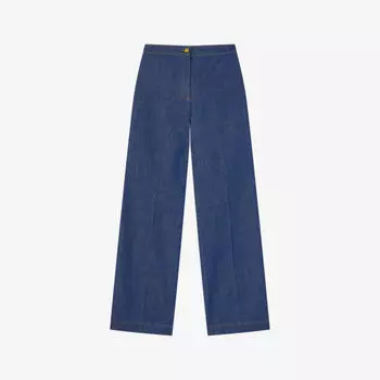 Широкие джинсовые брюки ami с высокой посадкой Lk Bennett, синий