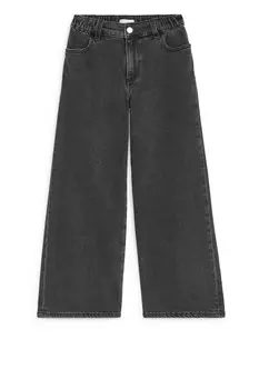 Широкие джинсовые брюки Arket, черный