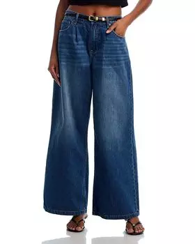 Широкие джинсовые брюки цвета индиго AQUA, синий