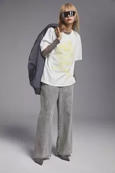 Широкие джинсовые джоггеры H&M, серый