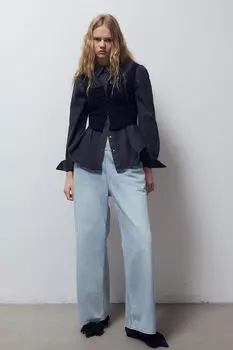 Широкие джинсовые джоггеры H&M, синий