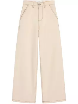 Широкие джинсы AMI Paris, нейтральный