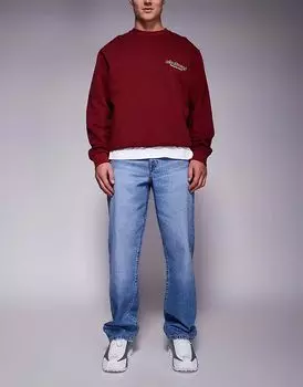 Широкие джинсы ASOS DESIGN в выбеленном средне-синем цвете