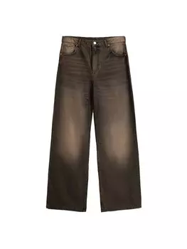 Широкие джинсы Bershka, черный деним