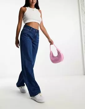 Широкие джинсы Bershka цвета индиго