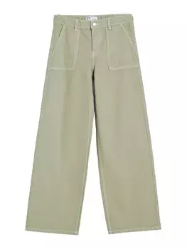 Широкие джинсы Bershka, пастельно-зеленый