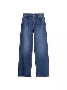 Широкие джинсы Bershka, синий джинсовый