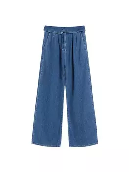 Широкие джинсы Bershka, синий джинсовый