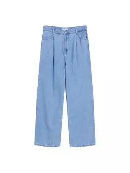 Широкие джинсы Bershka, светло-синий