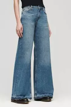 Широкие джинсы без кромок Superdry, синий