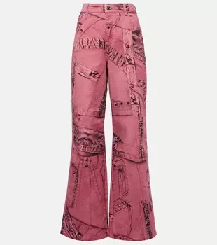 Широкие джинсы Blumarine, мультиколор