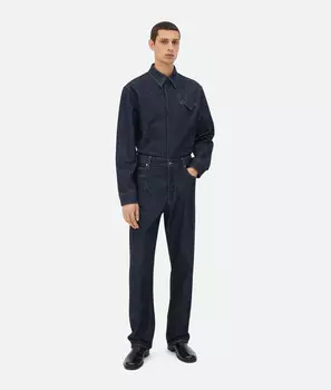 Широкие джинсы цвета индиго Bottega Veneta