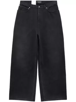 Широкие джинсы Denim Size Sticker средней посадки Balenciaga, черный